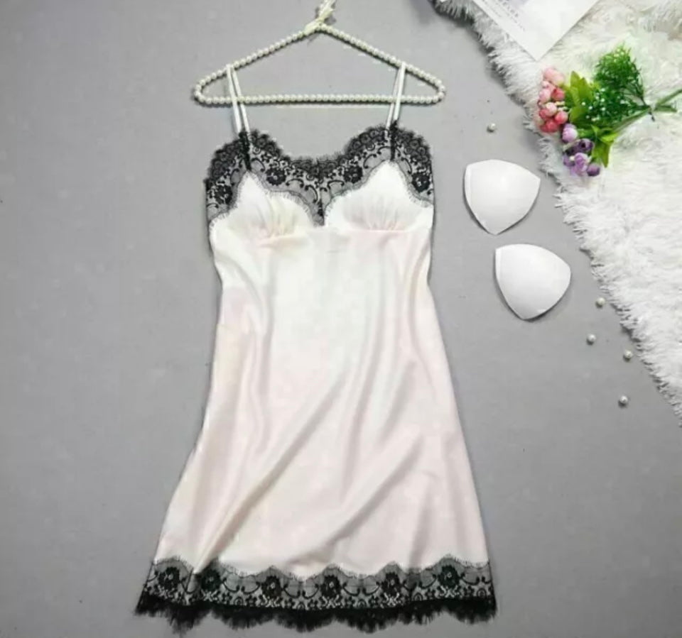 Womens Sexy Silk Satin Lace Nightdress Pyjamas Lingerie Ladies Nightwear Nightie